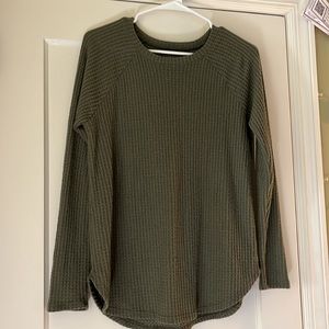 American Eagle Waffle Long Sleeve Sweater Shirt